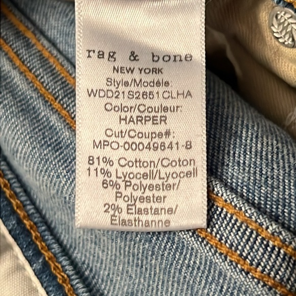 NWT rag & bone Cate Mid-Rise Skinny Harper Slim Fit Ankle Jean MSRP$225 Size 25 - Picture 6 of 11
